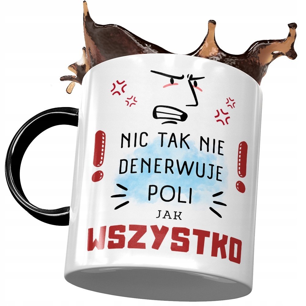 Kubek Czarny Dla Poli Koleżanki Przyjaciółki Żony z Nadrukiem ze Zdjęciem + Opakowanie na prezent (wzór 04)