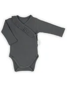 Body dla niemowląt - Nicol Body niemowlęce bawełniane rozpinane długi rękaw Nela prążek grafit, Rozmiar: 62 - miniaturka - grafika 1