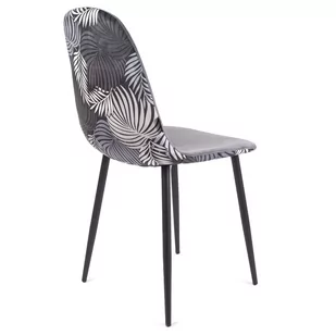 Krzesło Tapicerowane Fiore Floral Velvet Szare - Krzesła - miniaturka - grafika 1