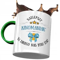 Kubki - Kubek Zielony Kinomaniaka Najlepszy Kinomaniak z Nadrukiem ze Zdjęciem+ Opakowanie na prezent (wzór 01) - miniaturka - grafika 1