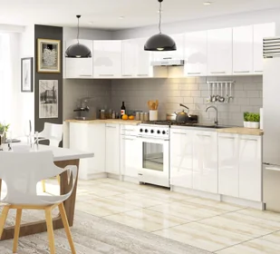 Szafka OLIWIA S60 3SZ + BLAT BIAŁA / BIAŁY POŁYSK - Meble kuchenne - miniaturka - grafika 5