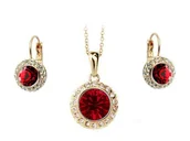 Zestawy biżuterii dla kobiet - Komplet biżuterii kate z rubinowymi kryształkami na prezent - miniaturka - grafika 1