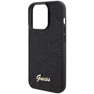 Guess GUHCP15LPMSDGSK iPhone 15 Pro 6.1" czarny/black hardcase Disco Metal Script - Etui i futerały do telefonów - miniaturka - grafika 3
