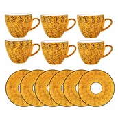Filiżanki - Filiżanka do herbaty kawy porcelanowa żółta 300ml i spodek 15cm Wilmax - miniaturka - grafika 1