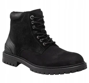 PEPE JEANS TRZEWIKI MĘSKIE CZARNE SKÓRZANE NA ZAMEK 46 AWE - Botki męskie - miniaturka - grafika 1