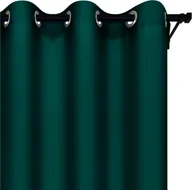 Zasłony - Voppi Zasłona dekoracyjna z przelotkami 140 x 230 cm butelkowa zieleń półzaciemniająca zielona zasłona okienna - miniaturka - grafika 1