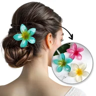 Ozdoby do włosów - Spinka do włosów klamra XL KLIPS kwiat ombre niebieski 6 cm SP405 - miniaturka - grafika 1