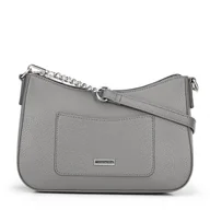 Torebki damskie - Damska torebka na ramię z ekoskóry mała szaro - srebrna - miniaturka - grafika 1