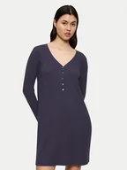 Piżamy damskie - Triumph Koszula nocna Mix&Match 10225032 Granatowy Regular Fit - miniaturka - grafika 1
