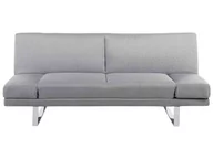 Sofy i kanapy - Beliani Sofa rozkładana szara YORK 34746 - miniaturka - grafika 1