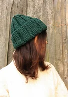 Czapki damskie - Czapka beanie leśna zieleń - miniaturka - grafika 1