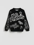Bluzy dla chłopców - Reserved - Sweter z wiskozą - czarny - miniaturka - grafika 1