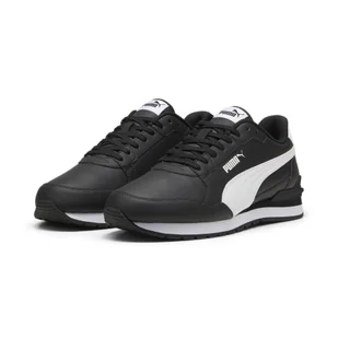 Skórzane sneakersy unisex ST Runner v4 PUMA Black White - Buty trekkingowe damskie - miniaturka - grafika 1