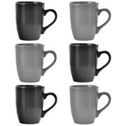 Kubki - Orion Kubek do picia kawy herbaty szary czarny kubki zestaw komplet kubków 6 sztuk ALFA 350 ml - miniaturka - grafika 1