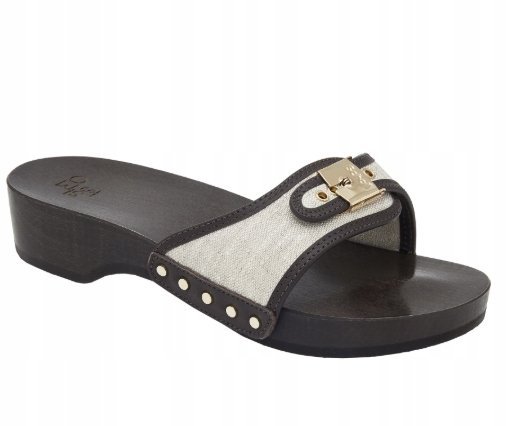 Scholl Damskie Klapki Brązowe na Lato ze Skórą 37 Cwn