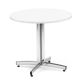 Stoły i stoliki do biura - Okrągły stół do stołówki SANNA, Ø900x720 mm, chrom/biały - miniaturka - grafika 1