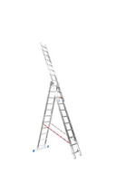 Drabiny - B2B Partner Trzyczęściowa drabina uniwersalna PROFI, 3 x 11 szczebli 399015 - miniaturka - grafika 1