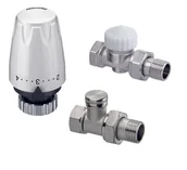 Akcesoria grzewcze - Zestaw termostatyczny z głowicą DX, zaworem termostatycznym prostym CALYPSO exact, zaworem prostym powrotnym Raditec DN15 - miniaturka - grafika 1