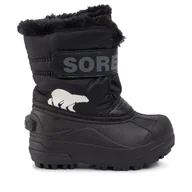 Buty dla chłopców - Śniegowce Sorel Childrens Snow Commander NC1960 Czarny - miniaturka - grafika 1