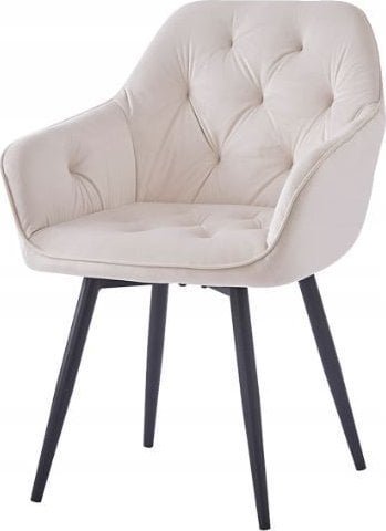 Krzesło stylowe fotel tapicerowane Julia obrotowe beżowe