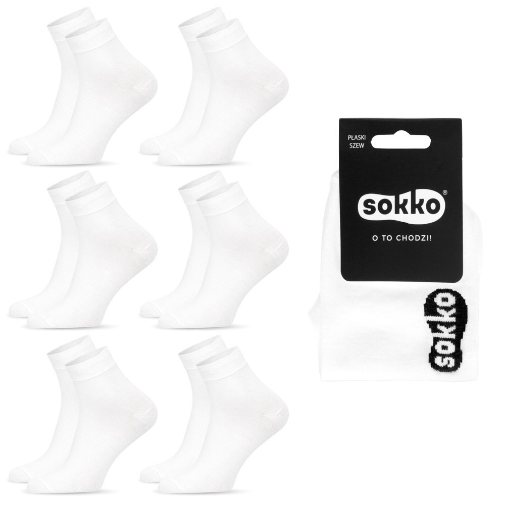 6X SOKKO SKARPETKI MĘSKIE BAMBUSOWE 3/4 ZA KOSTKĘ - SM6-S62-BIA-39-41
