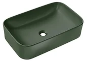 Umywalki - Elior Ciemnozielona Prostokątna Umywalka Nablatowa F1-C13 - miniaturka - grafika 1