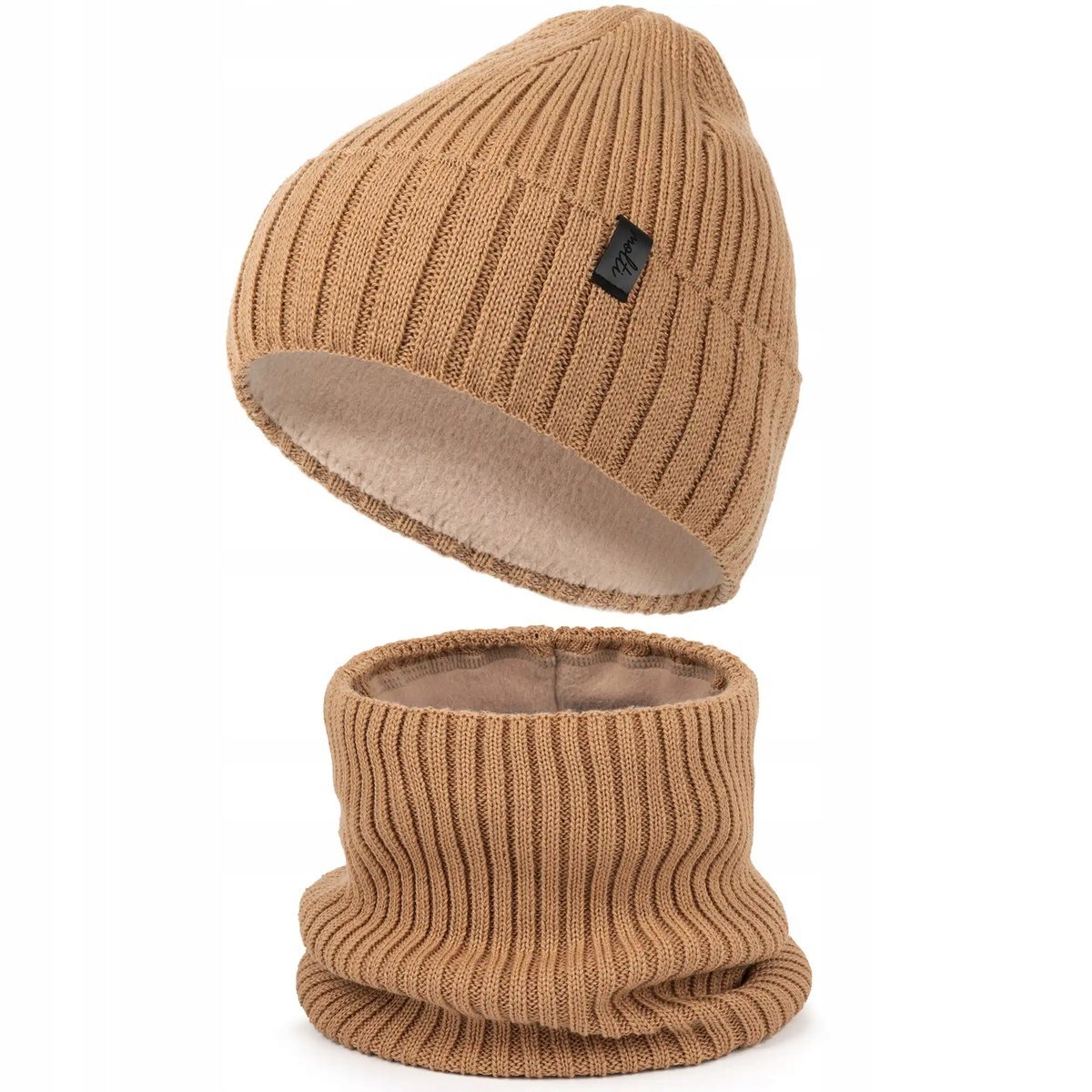 Komplet zimowy czapka komin ciepły dziecięcy z polarem MERINO 52-54