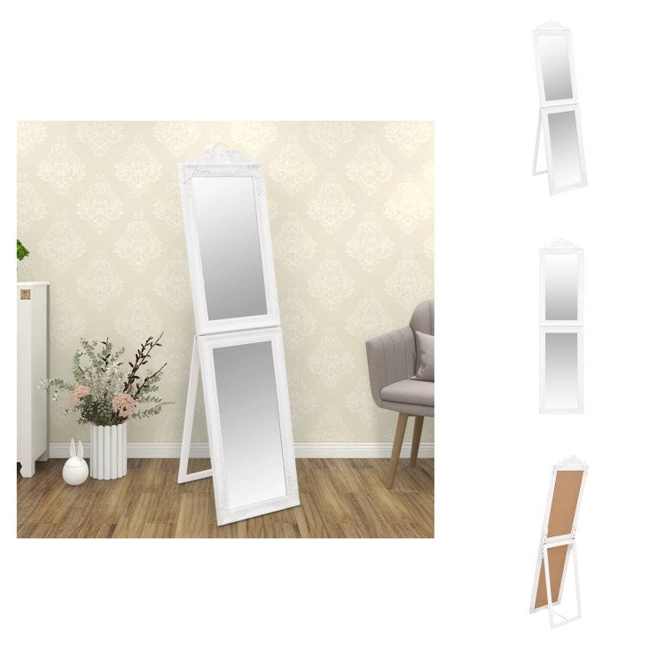 vidaXL Lustro stojące białe 45x180 cm - Lustro