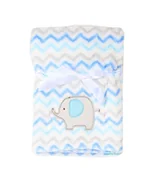 Koce i narzuty dla dzieci - Kocyk z haftem Ricco słonik 75x100 BabyMatex - miniaturka - grafika 1