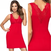 Bielizna nocna - Koszula nocna z wiskozy DONNA Laura czerwona XL 42 - miniaturka - grafika 1