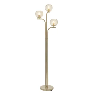 Złota podłogowa lampa Dimple z kloszami ze szkła - Lampy stojące - miniaturka - grafika 1