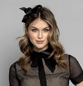 Ozdoby do włosów - Fascynator Petra CZARNY, fuksja,granat ,bordo,czerwony ecru,bialy - miniaturka - grafika 1