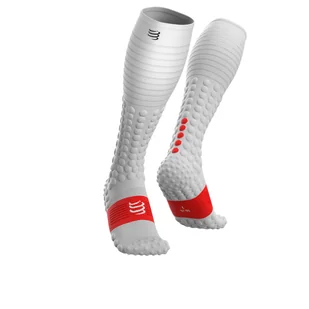 Skarpety kompresyjne COMPRESSPORT Full Socks Race&Recovery białe - Skarpetki sportowe męskie - miniaturka - grafika 1