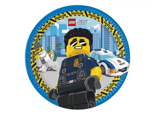 PROCOS DISNEY Talerzyki urodzinowe Lego City - 23 cm - 8 szt. 92246 - Urodziny dziecka - miniaturka - grafika 1