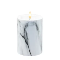 Świece - Świeca LED efekt marmuru 12,5 x 9 cm ciepły biały CORTINA - miniaturka - grafika 1