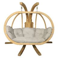 Fotele ogrodowe wiszące - Elior Podwójny fotel wiszący do ogrodu ecru N1-M14 - miniaturka - grafika 1