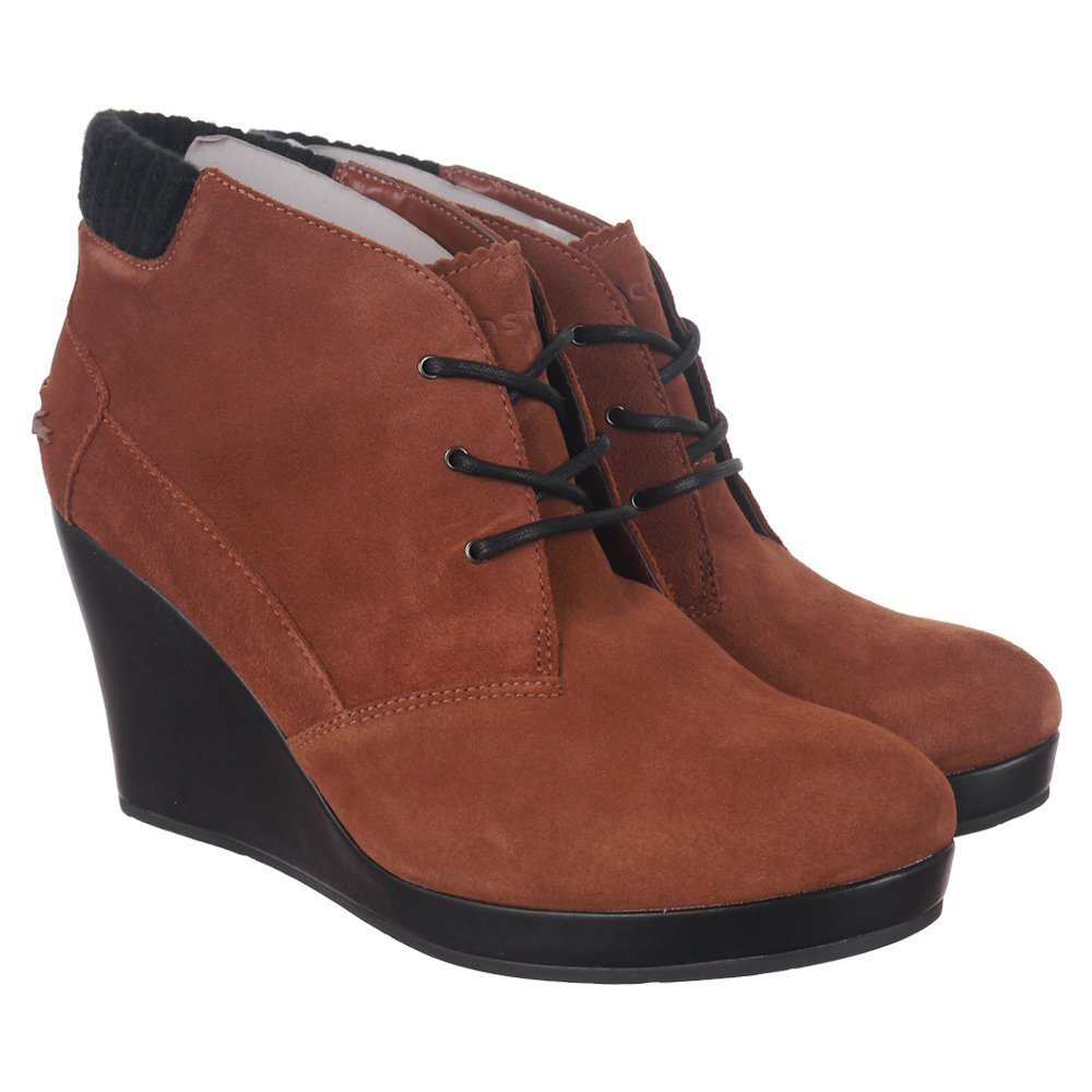 Buty Lacoste Leren 5 SRW damskie sportowe botki skórzane zamszowe na koturnie-40 1/2
