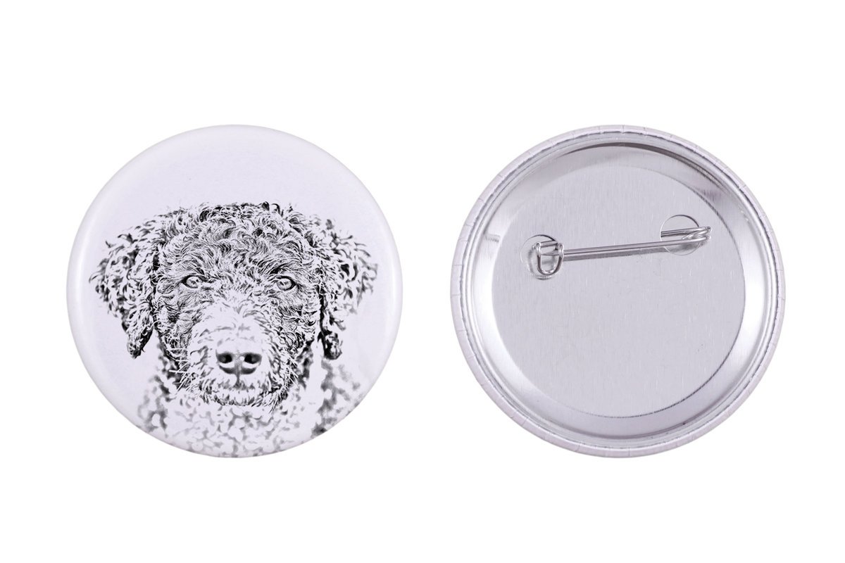 Hiszpański pies wodny - przypinka z twoim psem, dodaj własne foto, marka Art-Dog