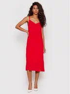 Sukienki - Tommy Jeans Sukienka letnia DW0DW12858 Czerwony Regular Fit - miniaturka - grafika 1