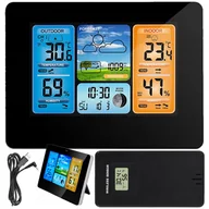 Stacje pogodowe - Bezprzewodowa Stacja Pogodowa Pogody Zegar Higrometr Termometr Data LCD - miniaturka - grafika 1