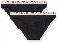 Ozdoby do włosów - Emporio Armani Underwear Women's 2-pak Iconic opaska z logo z mikrofibry, 2-pak, czarna, XS - miniaturka - grafika 1