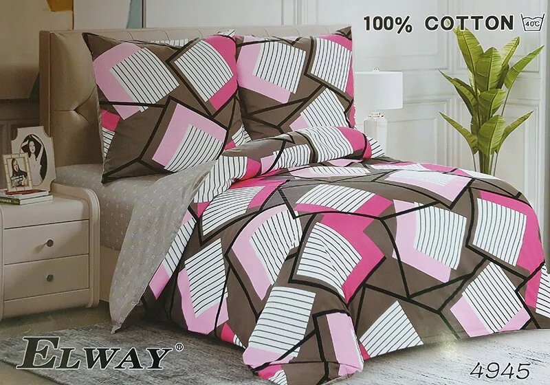 Pościel Bawełniana Dwustronna Elway 160/200 Grafika