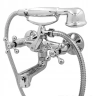 Zestawy prysznicowe - Retro Bateria Wannowa Ruchoma + Zestaw Natryskowy - miniaturka - grafika 1