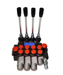 Rozdzielacz hydrauliczny 4-sekcyjny marki Presko o przepływie do 40 litrów / min. - 1 sekcja na sprężynie, 1 sekcja z obustronnym zatrzaskiem i 2 sekcje pływające - Akcesoria do hydrauliki siłowej - miniaturka - grafika 3