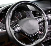 Akcesoria motoryzacyjne - Skórzany Pokrowiec Na Kierownicę Szyty Pod Wymiar Skóra Obszycie Kierownicy - miniaturka - grafika 1