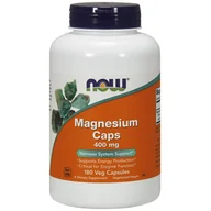 Witaminy i minerały dla sportowców - NOW Magnesium Caps 400mg 180vegcaps - miniaturka - grafika 1