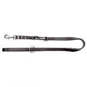 Smycze dla psów - Dingo Smycz Skóra przedłużana szyta 220 cm czarna 8339 - miniaturka - grafika 1