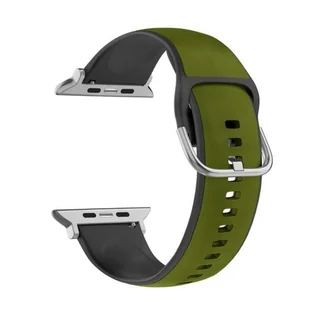 Pasek BELINE Silico Leather do Apple Watch 4/5/6/7/8/9/SE/SE 2 (38/40/41mm) Zielono-czarny - Akcesoria do smartwatchy - miniaturka - grafika 5