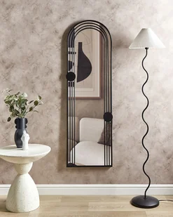 Lustro ścienne metalowe 45 x 146 cm czarne AJAIN Lumarko! - Lustra - miniaturka - grafika 3