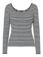 Koszulki i topy damskie - Pieces Koszulka "Kitte" w kolorze czarno-białym - miniaturka - grafika 1